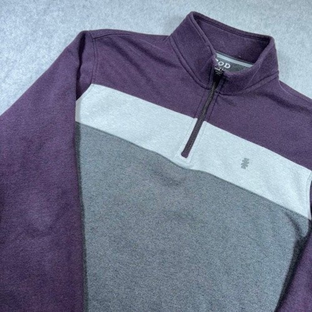 IZOD 1/4 Zip Pullover Sweatshirt Mens Large Color Block Long Sleeve Fall
